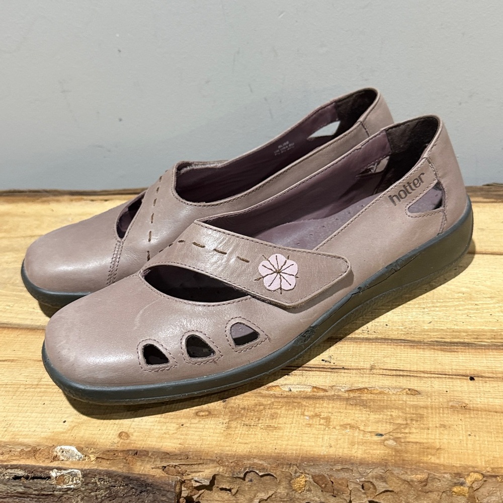 Hotter Lavender Bliss leather Loaders Size 9.5 A23